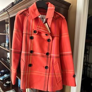 Women's Coach Red Plaid Jacket new with tags